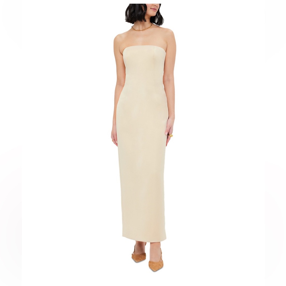 NWT LEO LIN Rayna Bustier Maxi Dress Champagne US 6
